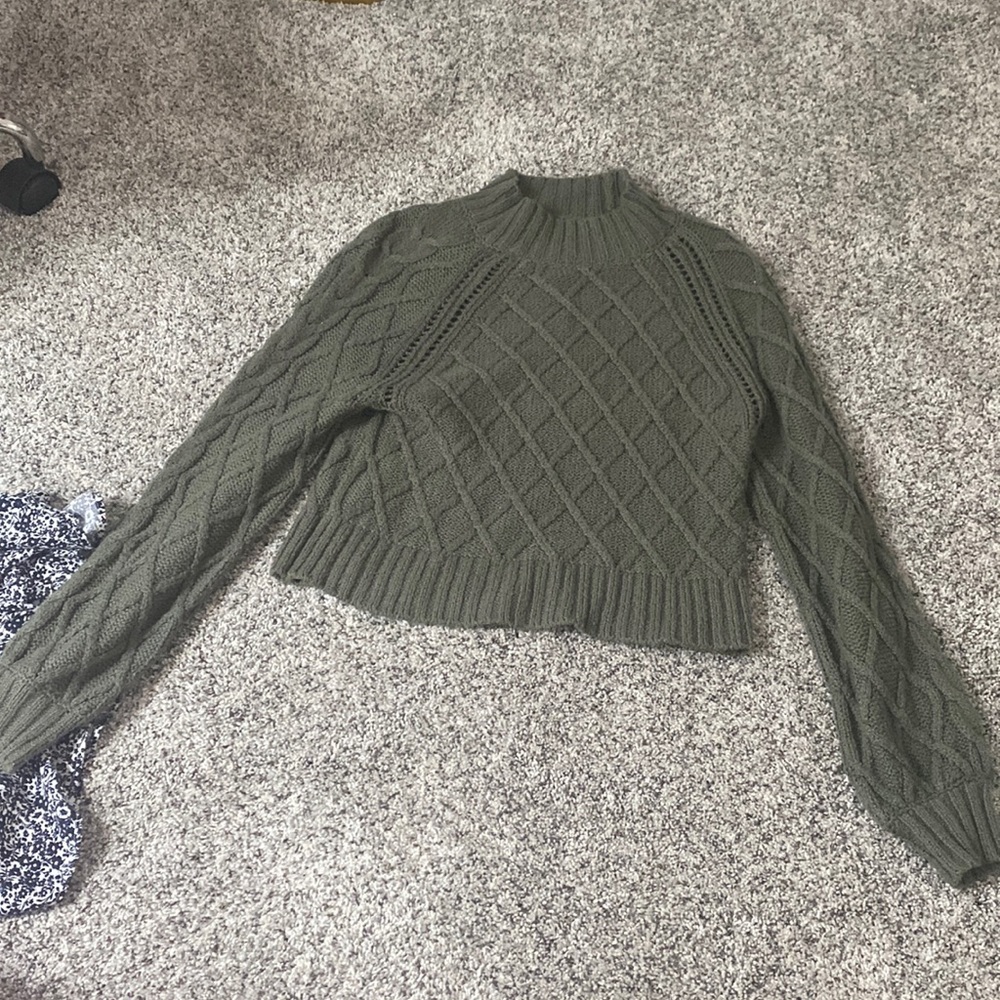 Green knit sweater